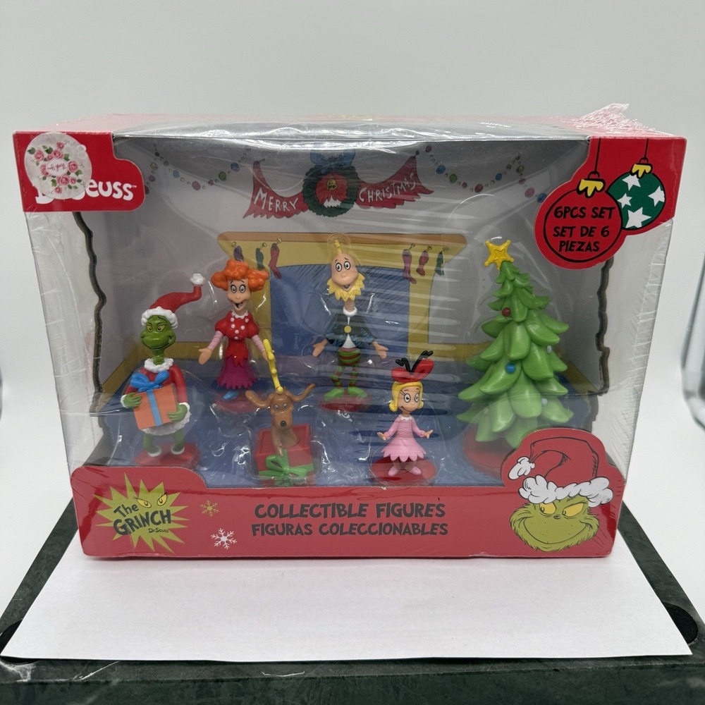 Dr. Seuss The Grinch Christmas 6 Figure Collectible Set Sealed 2021 New